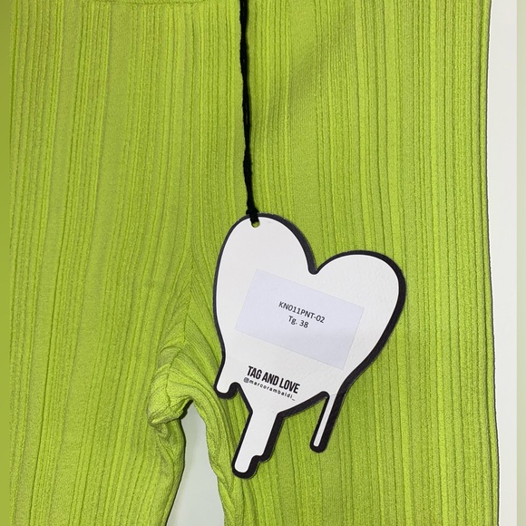 MARCO RAMBALDI SSENSE Lime Viscose Knit Pant Sz 38 ( XS-S) NWT - Picture 4 of 12